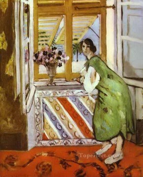 Chica joven con un vestido verde 1921 fauvismo abstracto Henri Matisse Pinturas al óleo